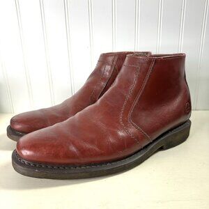 Dr. Martens Stedman Men’s 9 Side Zip Ankle Boots Oxblood Burgundy Cherry Red Y2K